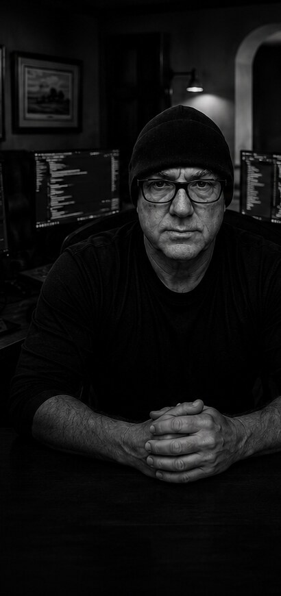 Phil Blancett, founder of Oakweb.ai, at his workstation