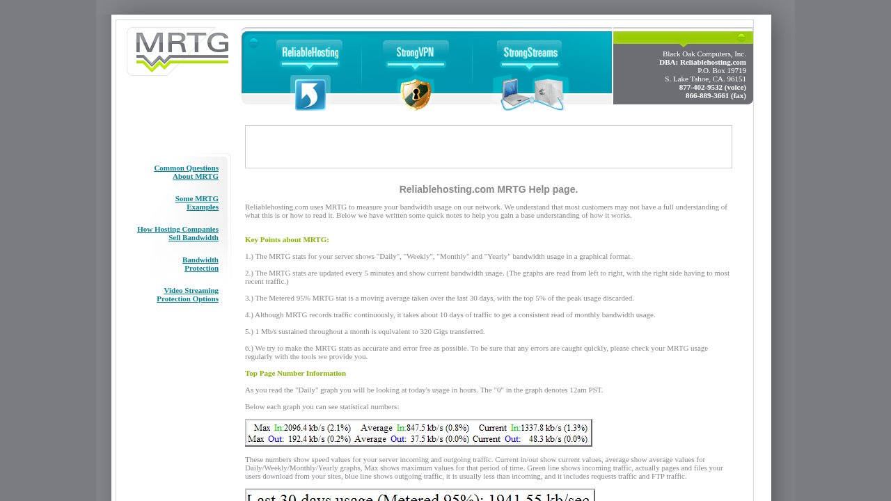Screenshot of MRTG Help & Technical Documentation