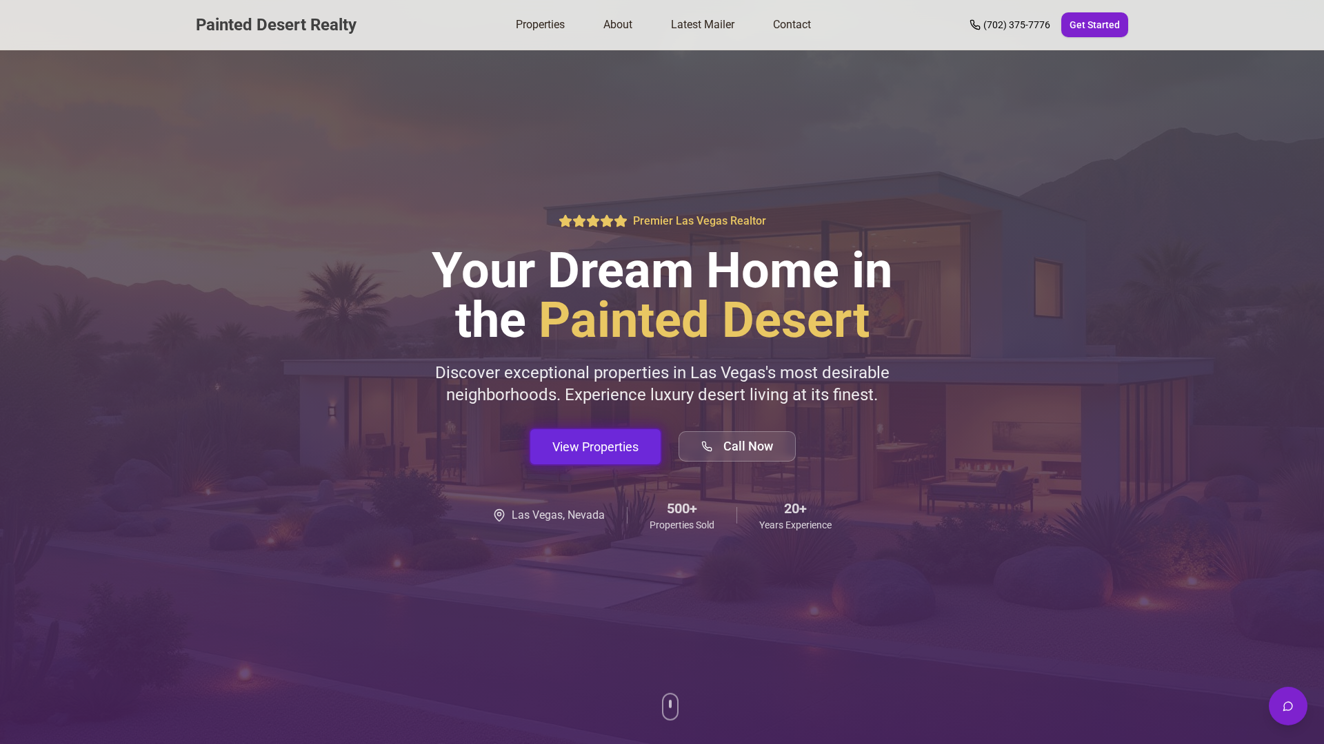 Painted Desert Realty website screenshot